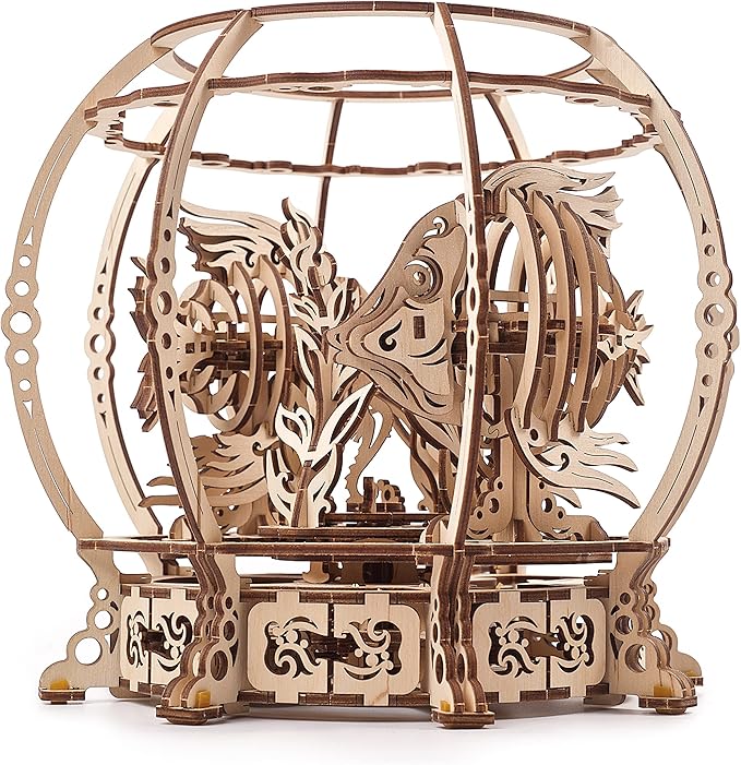 UGEARS Aquarium 3D Wooden Puzzles for Adults - Wooden Model Kits for Adults Mechanical Aquarium Puzzles for Adult Unique W...