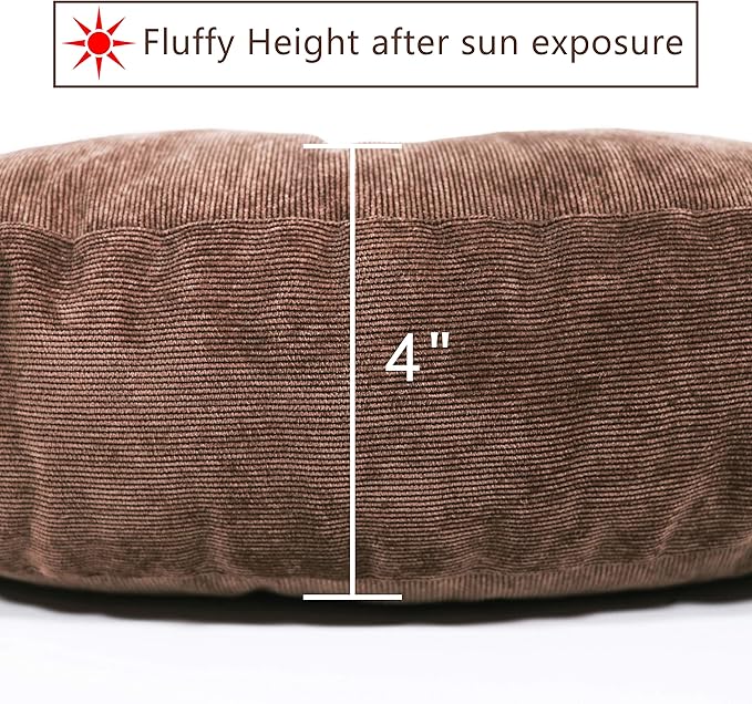 Tiita Round Chair Cushions 22x22 Inch Outdoor Seat Pads Set of 2 Throw Floor Pillows for Adults Sitting Patio Garden, Coffee