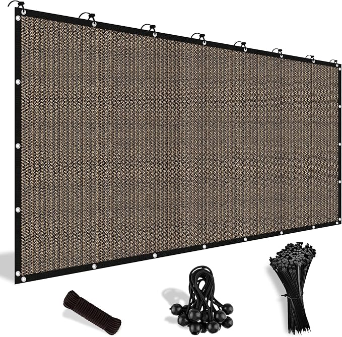Shade&Beyond 90% Sun Shade Cloth with Grommets, 8' X 12' Pergola Shade Cover Canopy, Mesh Tarp Sun Screens for Patio, Outd...