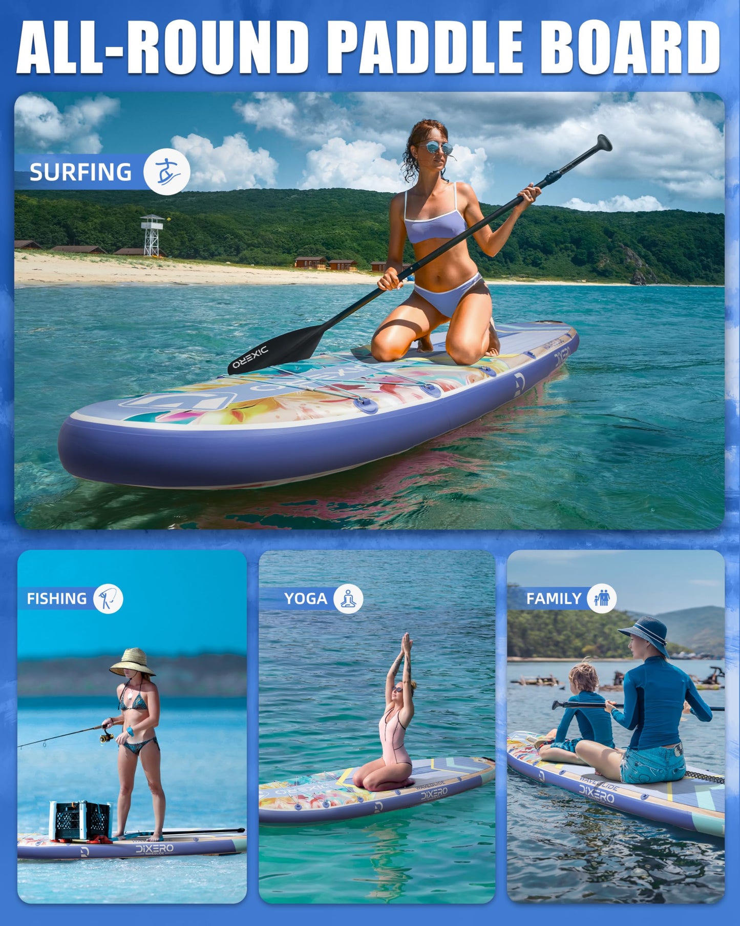 Dixero Inflatable Stand Up Paddle Board with SUP Accessories, Anti-Slip EVA Deck, 11'*33" Inflatable Paddle Boards for Adults & Youth of All Skill Levels