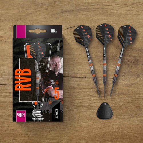 Target Darts Raymond Van Barneveld RVB 80 Black G2 21G 80% Tungsten Swiss Point Steel Tip Darts Set