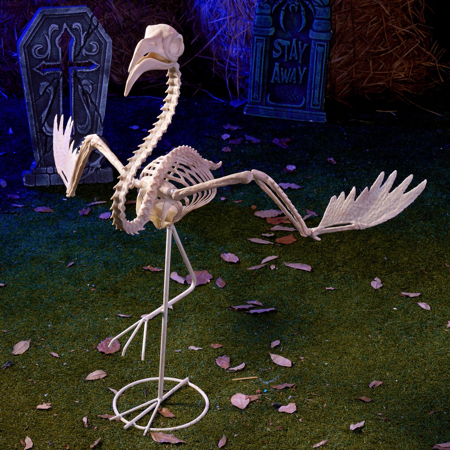 JOYIN Flamingo Skeleton Halloween Decorations 27.6 Inch Tall Spooky Flamingo Posable Animal Skeleton with Movable Joints for Halloween Indoor Outdoor Yard Garden Lawn Patio Prop Decor