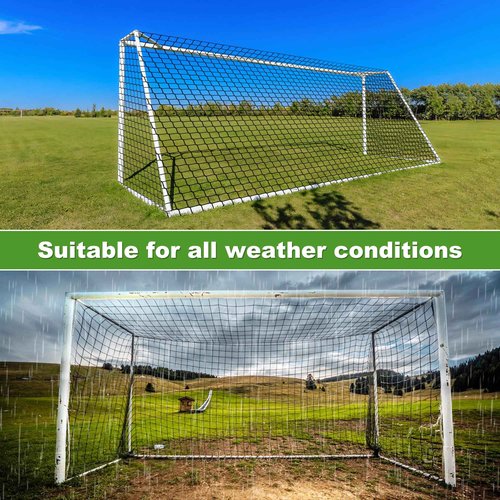 Soccer Net,Heavy Duty Nylon Netting Soccer Ball Stop Netting,Easy to Install Soccer Sport Netting Barrier with Rope and Buckles, Soccer Practice Sports Netting 10ft/15ft/20ft/30ft/40ft