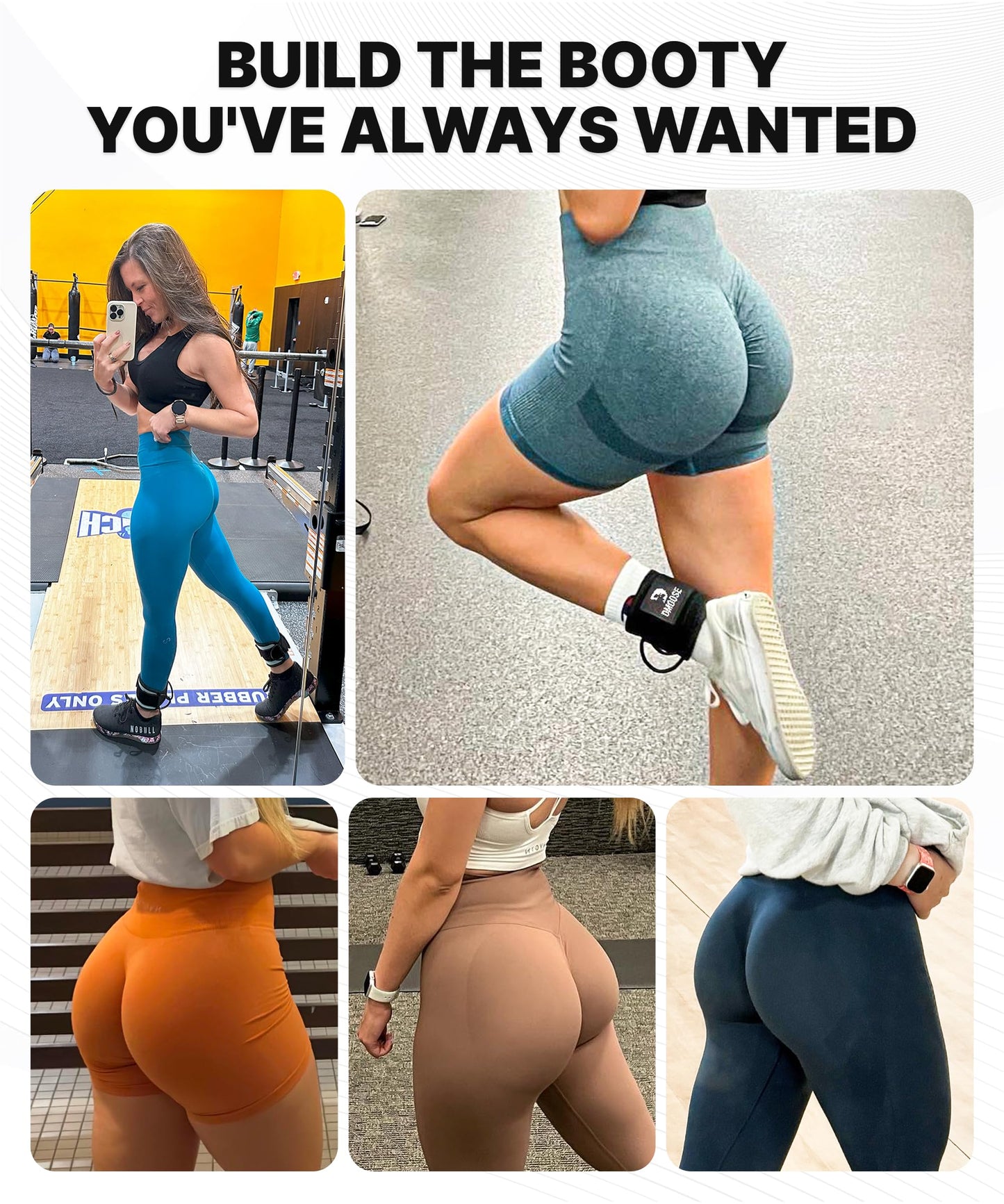 DMoose Fitness Ankle Straps for Cable Machines - One Size Fit Premium Padding, Glute Kickback Ankle Strap for Women & Men, Cable Attachments for Gym & Booty Workouts (Bubblegum Pink - Pair)