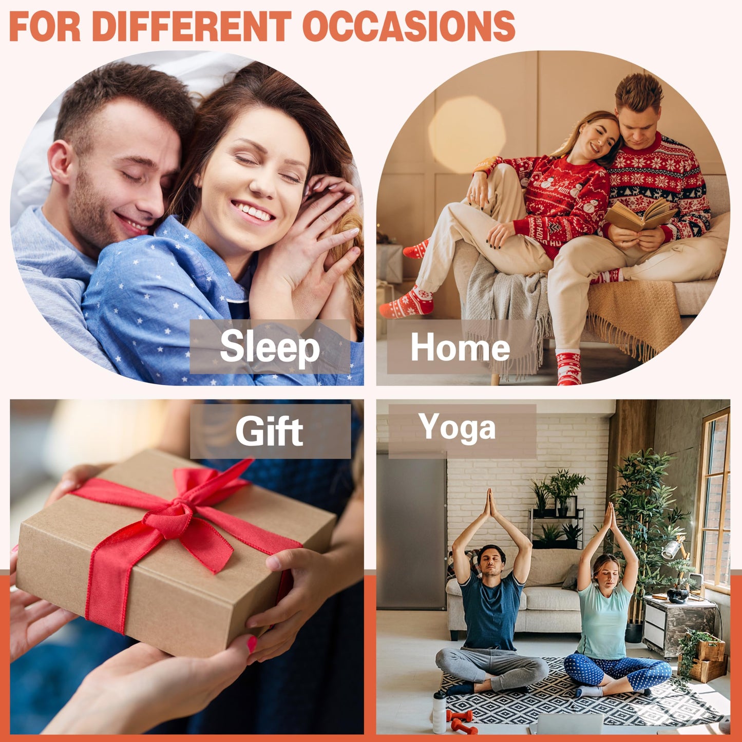 MOGGEI Fuzzy Socks for Women Men Winter Fluffy Warm Thick Cozy Comfy Sleep Super Soft Fluffy Fleece Cabin House Plush Gift Socks Stocking Stuffers(Assorted,M)