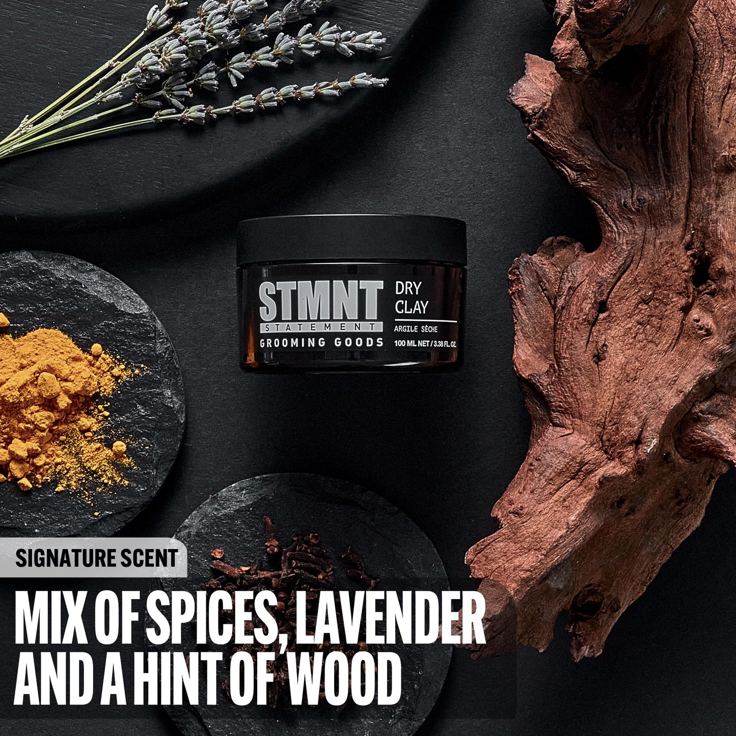 STMNT Grooming Goods Dry Clay, 1.01 oz | Extra Matte Finish | Super Strong Control | Easy to Wash Out