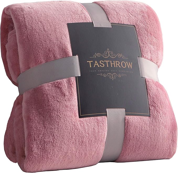 TASTHROW Large Flannel Fleece Throw Blanket, 50×70 Inch - Cozy Lightweight Thick Blanket - All Seasons Suitable for Women,...