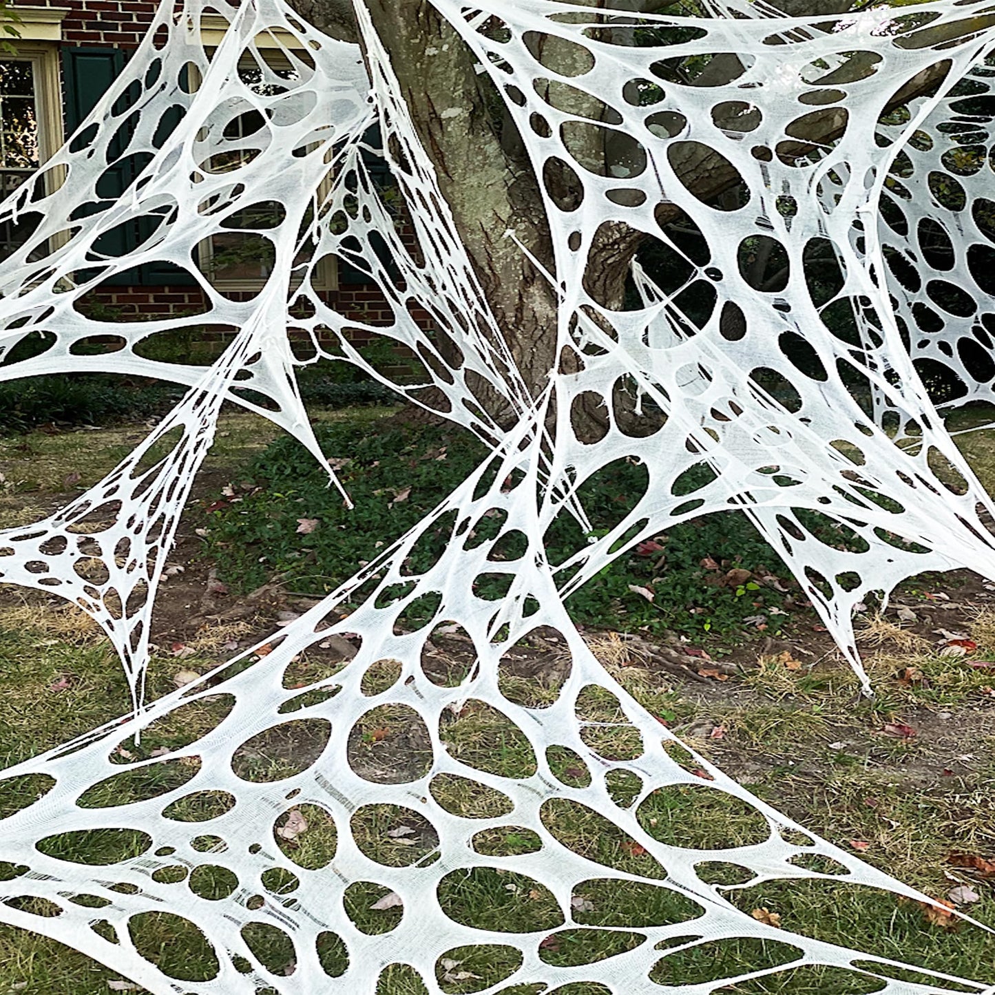 Halloween Decorations Outdoor Spider Web 26.9X12.46ft: Cut Your Own Giant Stretchy Beef Netting Spiders Webbing Gauze Cobweb Haunted House Decor