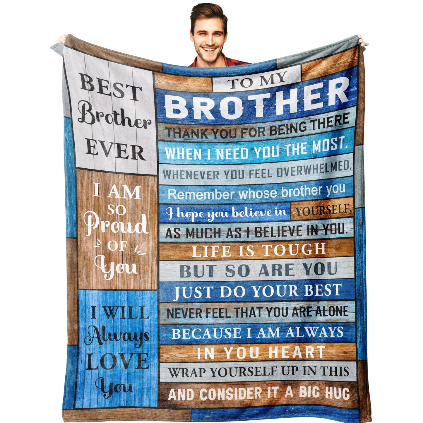 Ryubein Gifts for Brother, Brother Gifts, Brothers Birthdays Gifts, Big Brother Gift, Unique Bro Gifts for Christmas Graduation, Brothers Blanket 50" X 60"