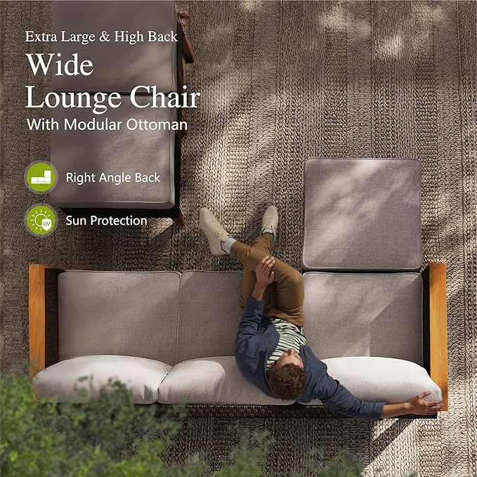 Sophia & William Wicker Patio Furniture Set, Outdoor Rattan Sectional Sofa 9 Piece Patio Conversation Set with 4 x Corner Sofa, 2 x Single Chairs, 1 x Armless Couch, 2 x Ottoman for Deck, Backyard