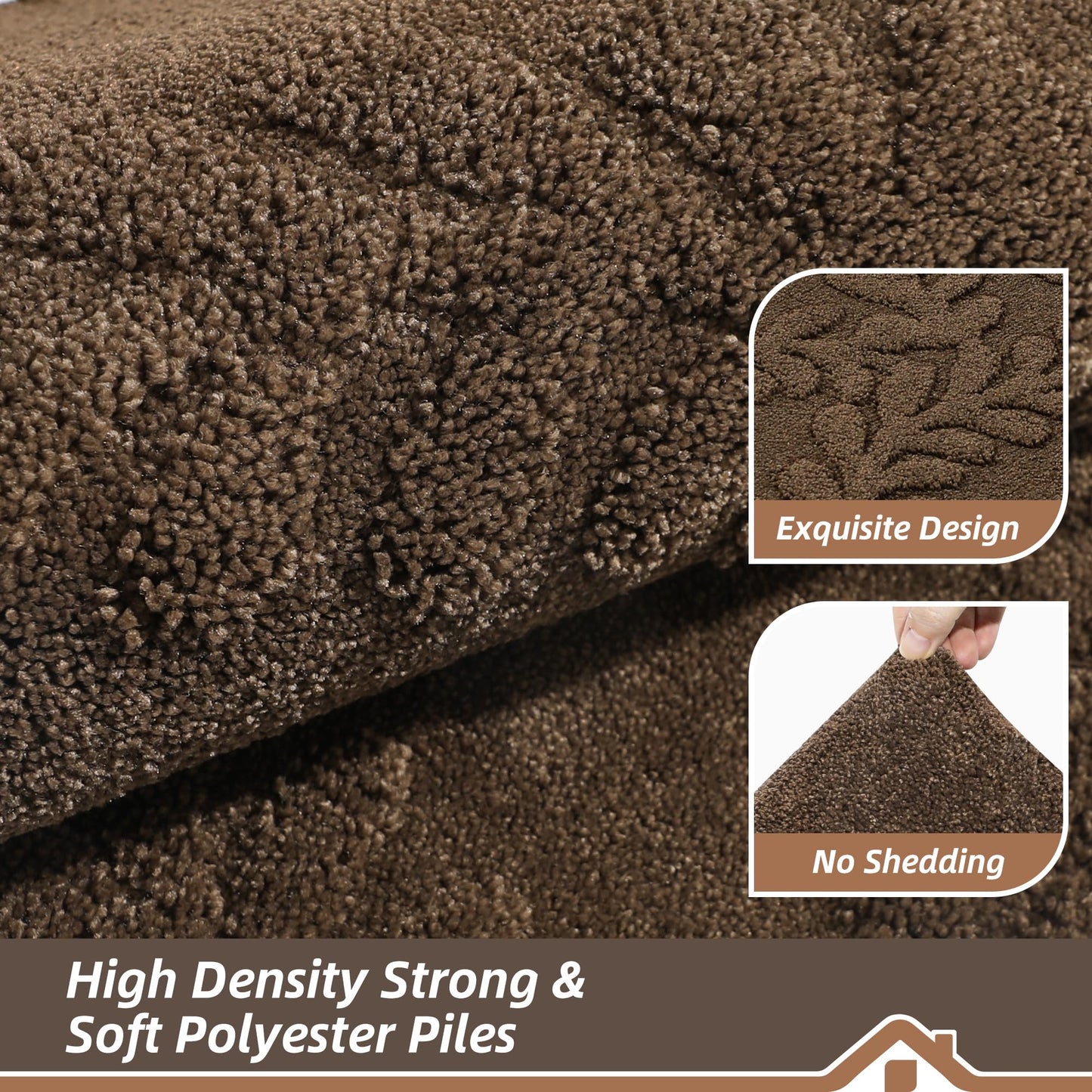 BEQHAUSE Door Mats 32”x48”, Dirt Trapper Doormats Indoor, Non-Slip Washable Entryway Rugs, Super Absorbent Welcome Mat for Front Door, Muddy Shoes & Paws, Brown