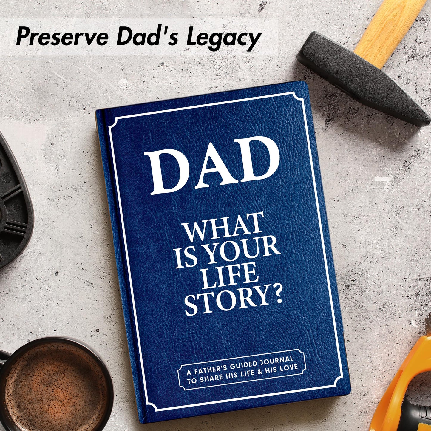 BRAVEBUG Gifts for Dad from Daughter, Son - Personalized Father's Day Gifts for dad, Husband, Men - Dads Birthday Gift Ideas, Dad Story Book to Fill Out, Birthday gifts for dads - Dad Guided Journal