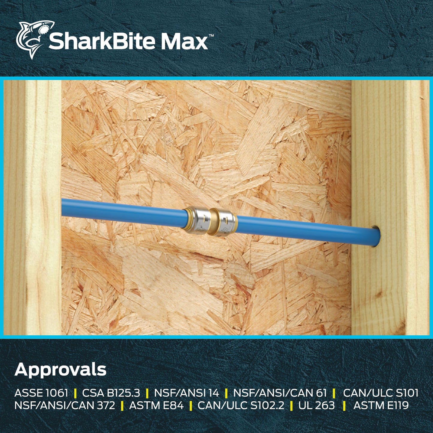 SharkBite Max 3/4 Inch Coupling, Push to Connect Brass Plumbing Fitting, PEX Pipe, Copper, CPVC, PE-RT, HDPE, UR016A