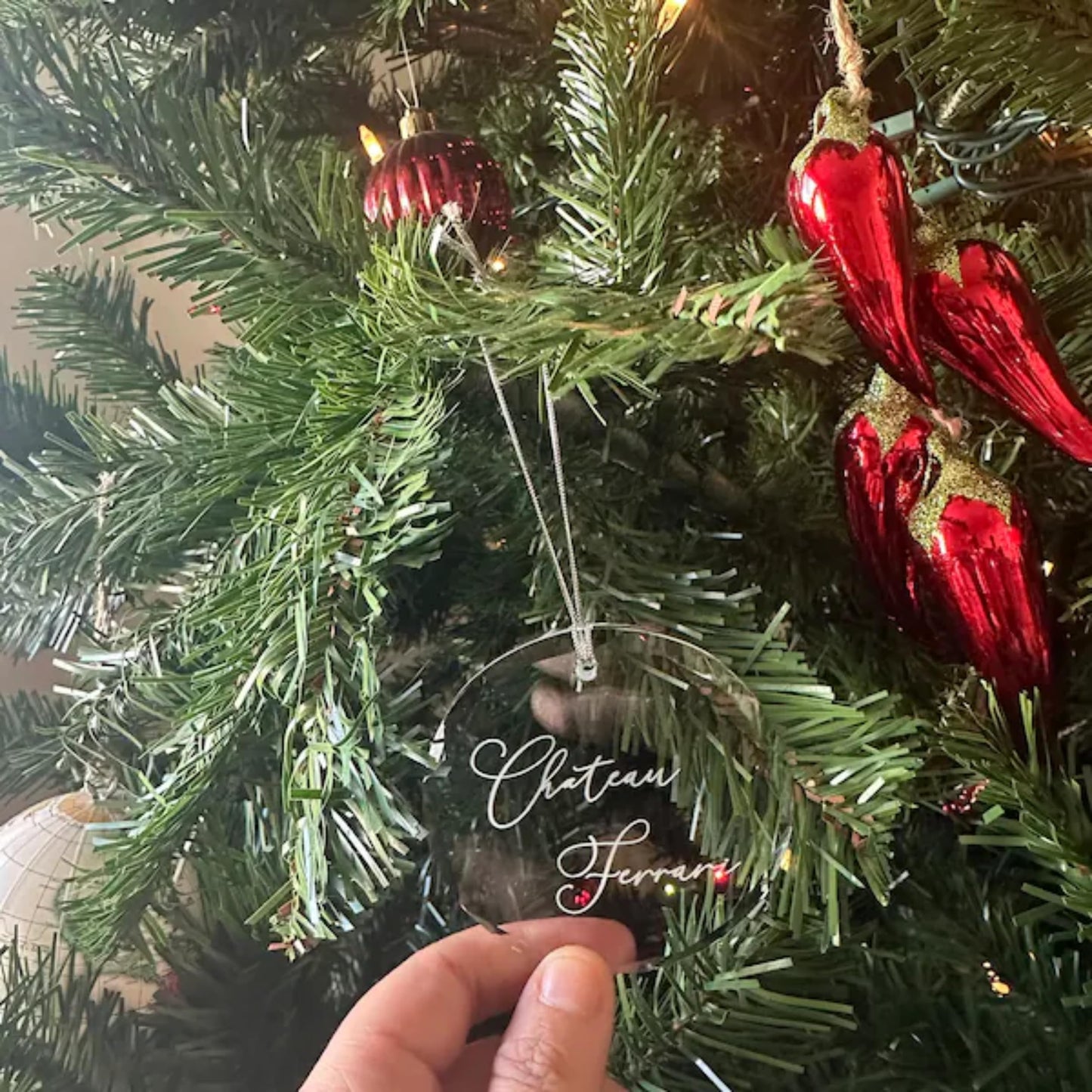 Personalized Glass Crystal Ornament - Custom Name and Date - Includes Blue Gift Box