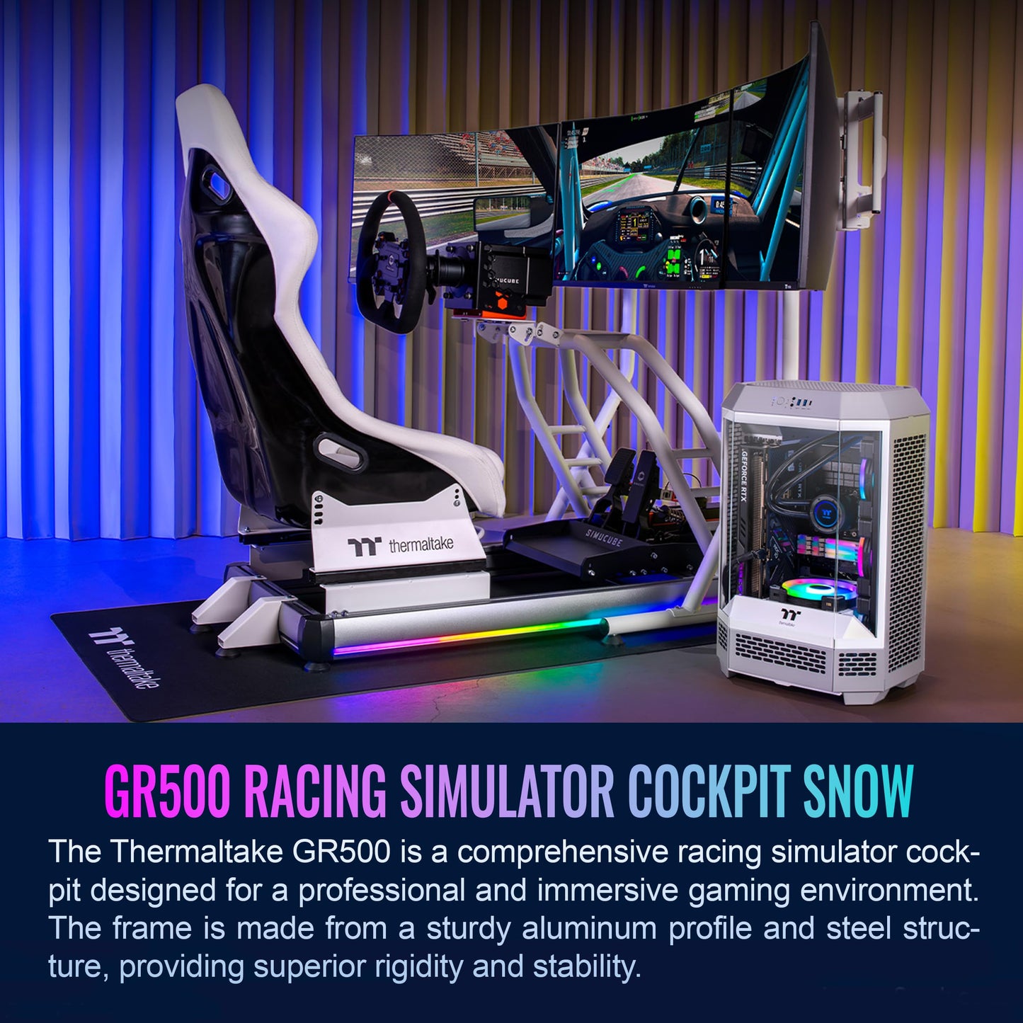 Thermaltake GR500 White Racing Simulator Cockpit, GSC-R50-CPASWH-01