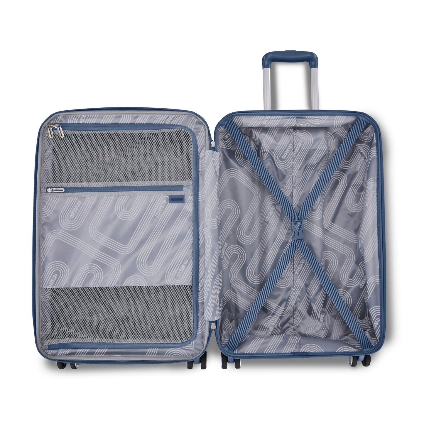 American Tourister Stratum 3.0 Large 28-Inch Spinner, Airline Approved, Durable Hardside Luggage, Expands 1.5", RightHeight™ Adjustable Handle, Elemental Blue