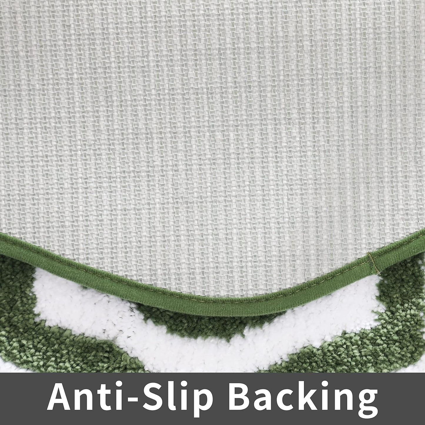 COSY HOMEER Extra Thick Bath Rugs - Anti-Slip Bath Linen Sets Mats Soft Plush 100% Strong Polyester Living Room Bathroom Water Absorbent(Green,17x27 - Inches)