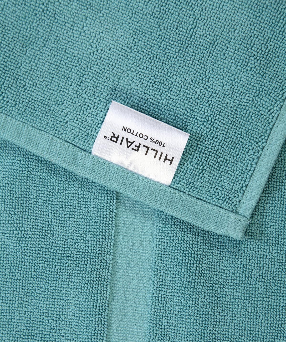 HILLFAIR 900 GSM-Hotel-Spa Tub-Shower Bath Floor Towels - (2 Pack, Sea Green, 21 Inch by 34 Inch) - 100% Cotton Floor Towels Machine Washable Cotton Terry Bath mat Rugs - 2 Piece Towel Set