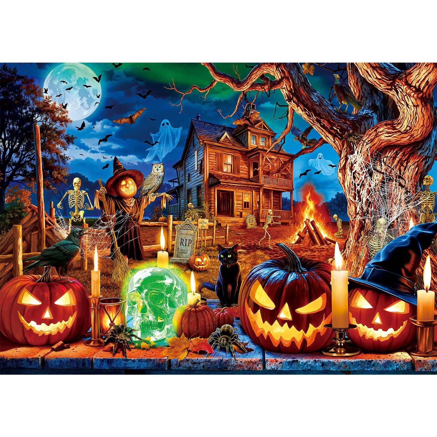 Sutinban Halloween Nightmare 1000 Pieces Puzzle for Adults, Horror Skull Pumpkin Head Jigsaw Puzzles 1000 Pieces Family Decoration, Holiday Party Gifts Puzzles for Teenages & Kids & Adults