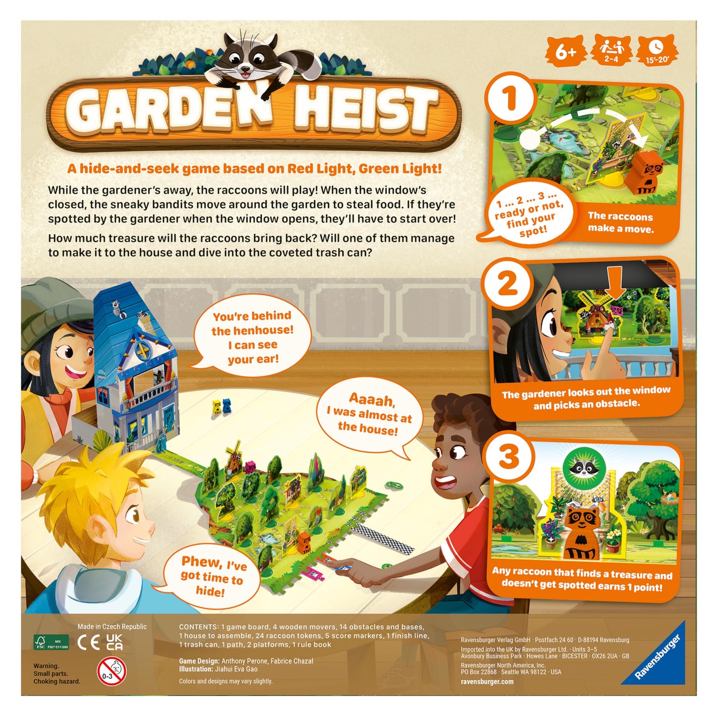 Ravensburger Garden Heist Board Game for Kids Ages 6 and Up – Family Fun Hide and Seek with Raccoons