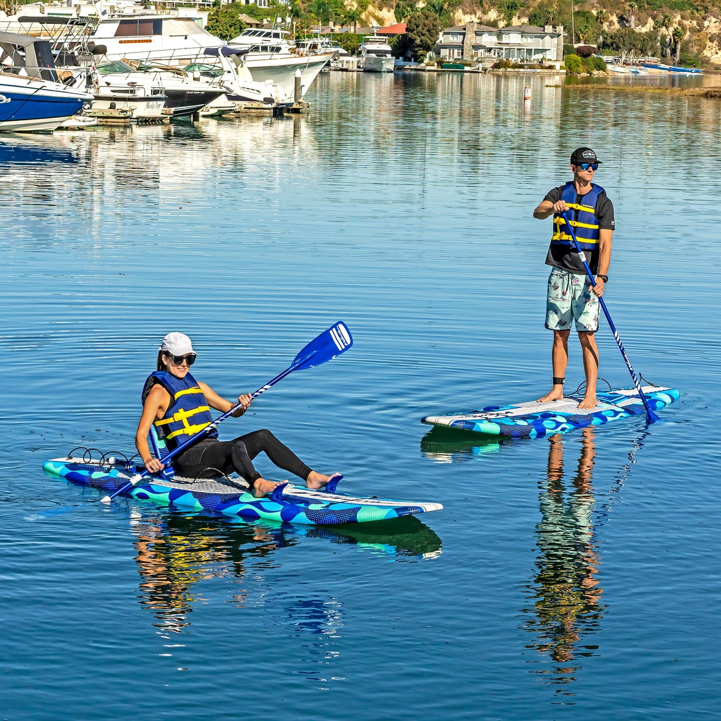 WAVESTORM 9ft6 SUP Kayak Hybrid Stand Up Paddleboard Foam Soft Top SUP for Adults and Kids of All Levels of Paddling Kayak,Blue