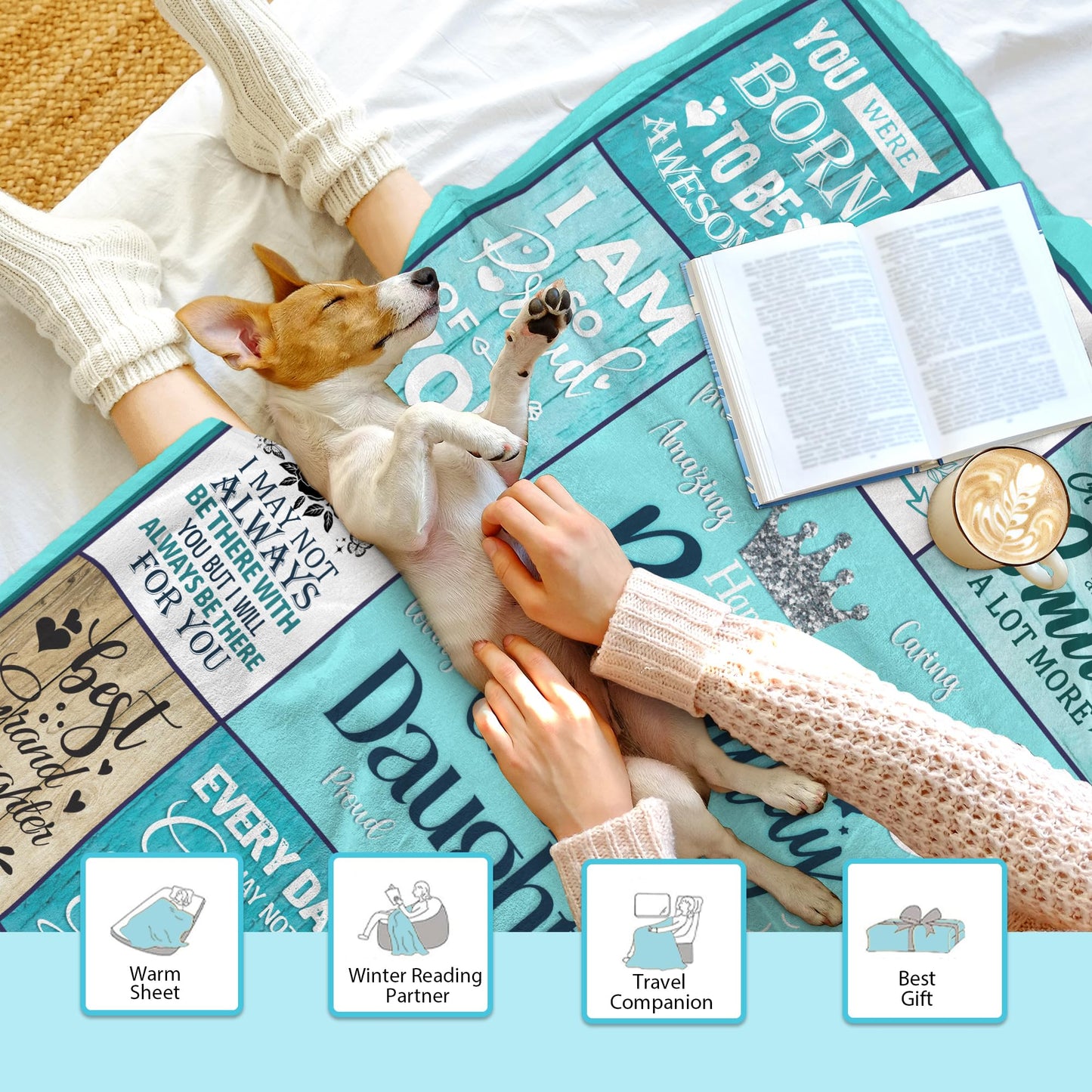 Keeinow Granddaughter Birthday Gifts, Granddaughter Birthday Gifts from Grandma Grandpa Grandparents, Happy Birthday Gifts for Granddaughter, to My Granddaughter Birthday Throw Blanket 60"x50"