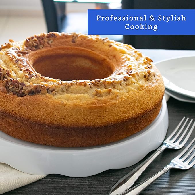 Aluminum Ring Cake Pan (9.5 in) - Ring Mold Pan - Fluted Tube Pans for Baking Pound Cake - Flan Molds for Baking - Molde para Flan - Molde para Chocoflan - Moldes para Pasteles