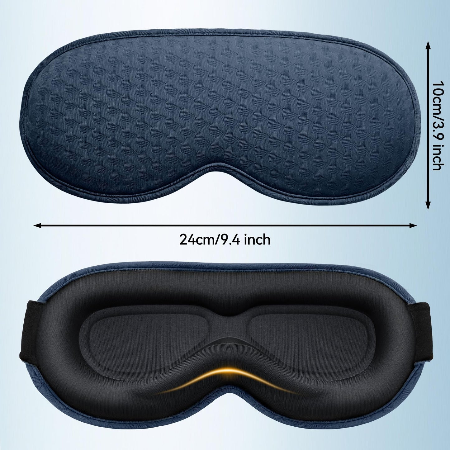 Weighted Sleep Eye Mask for Men: 3D Blackout Zero Pressure Sleep Mask for Stress Relief, Deep Sleep & Comfortable Naps, Meditation, Yoga, Office Workers, College, Airplane Travel Essentials, Blue