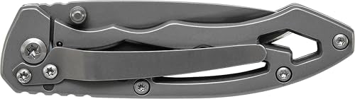 Smith & Wesson CK400 5.4in High Carbon S.S. Folding Knife with a 2.2in Drop Point Blade and Stainless Steel Handle for Out...