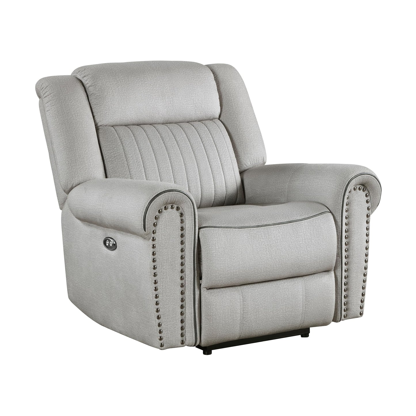 Lexicon Recliner Chair Living Room Reclining Sofa Chair, Modern Home Theater Seating Comfortable Rolled Arm Microfiber Recliner, Power Recliner Sofa Chair for Living Room/Office/Apartment, Mist
