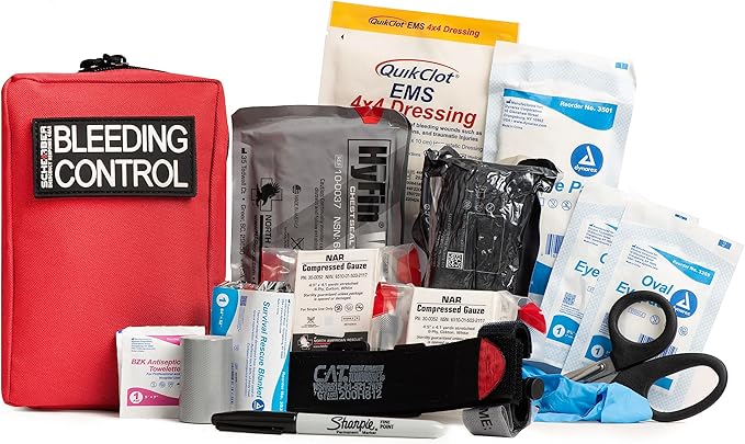 Scherber Public Access Bleeding Control Kit | Trauma Equipment, First Aid Supplies & NAR Tourniquet Pack for Gunshot Wound...