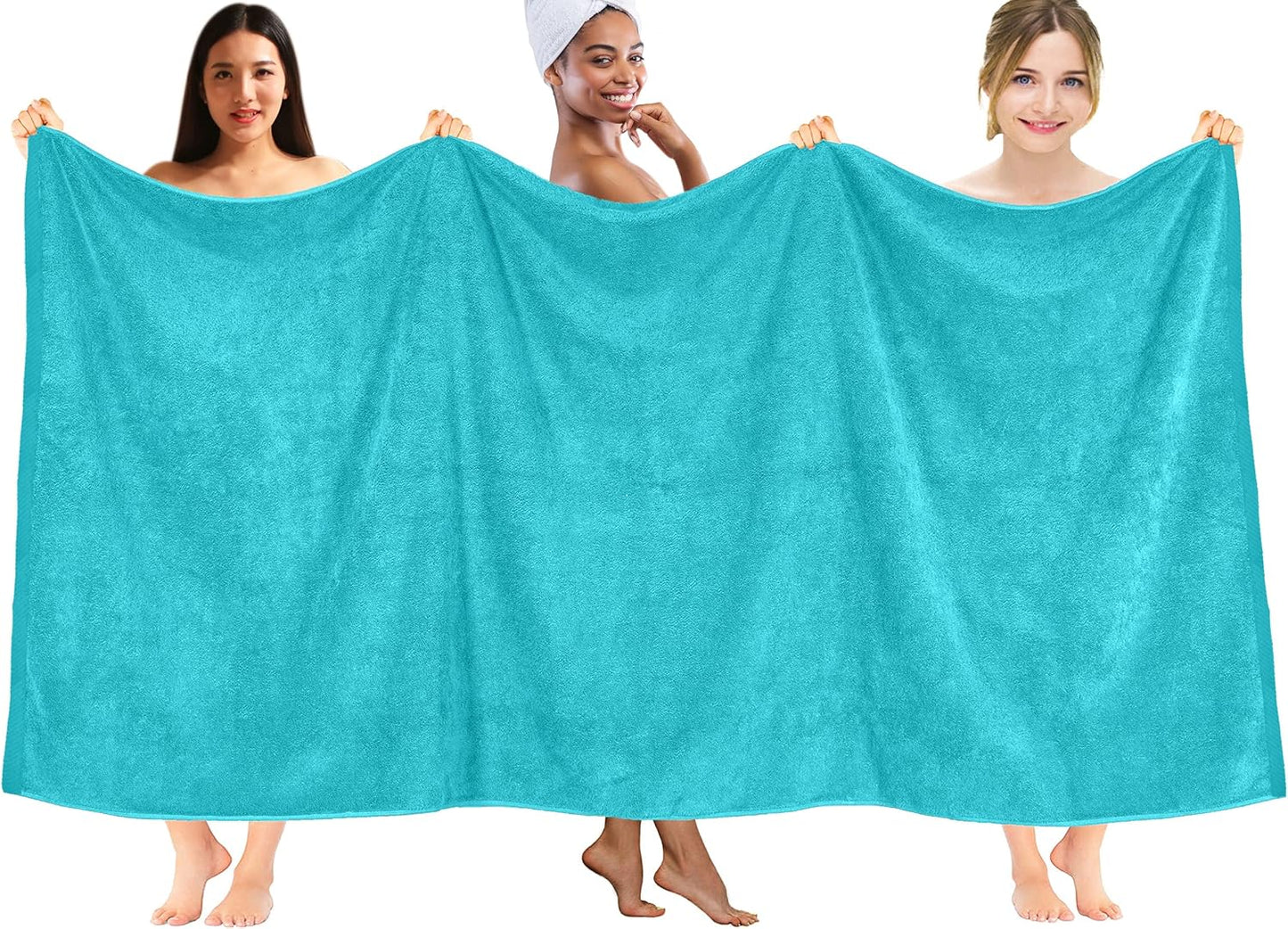 DAN RIVER Pack of 1 Bath Sheet 40x80 Inches, Jumbo Bath Sheets for Adults, Thick and Absorbent Large Towels - Aqua