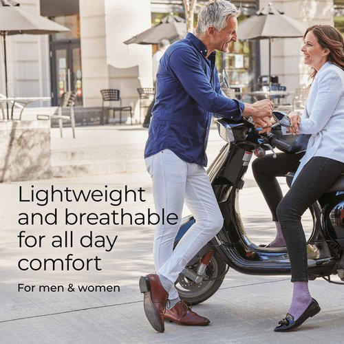Sigvaris Women's Style Linen Compression Socks 20-30mmHg - Hypoallergenic, Lightweight, Breathable & Sustainable - Small Short - Denim