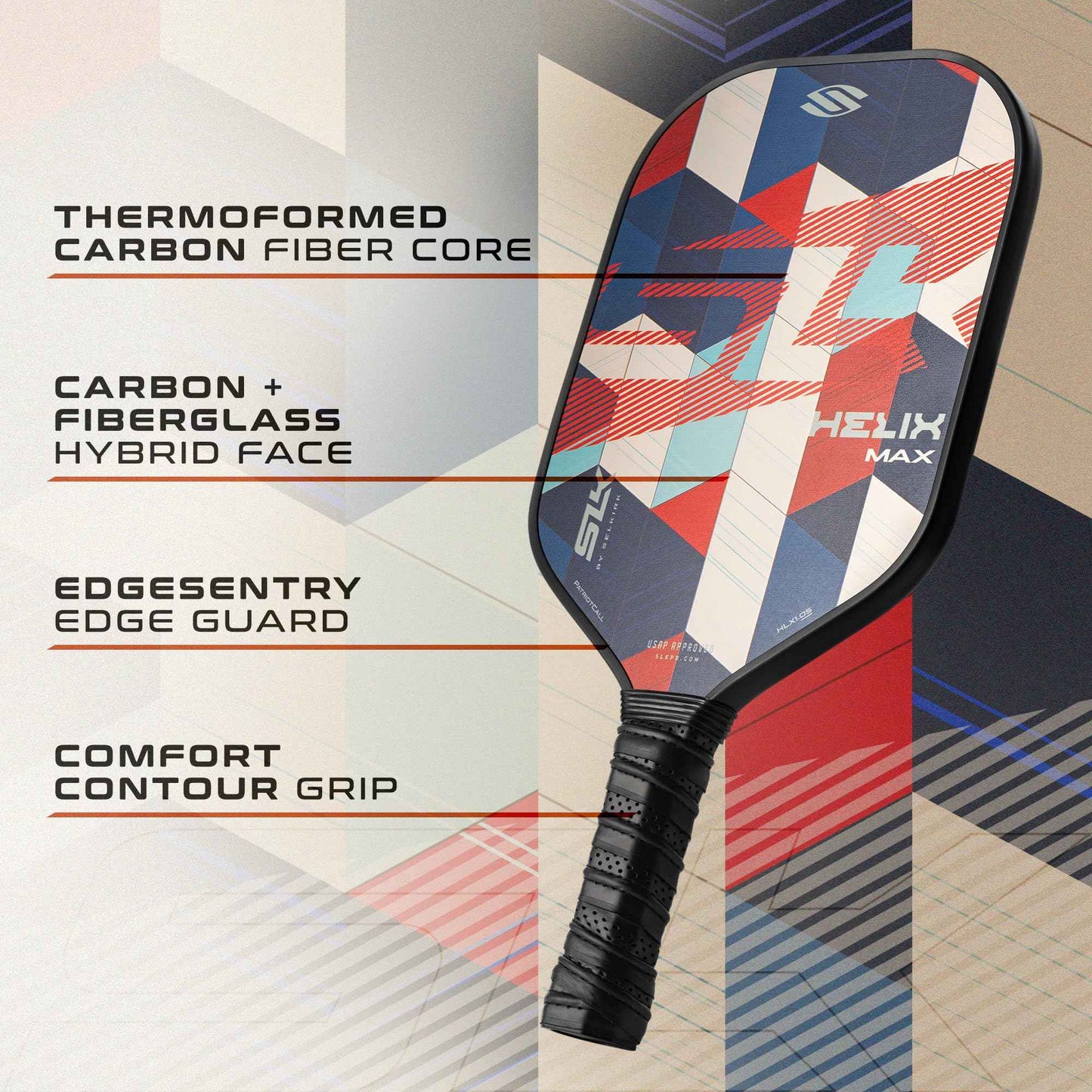 Selkirk Sport SLK Helix Pro Patriot Pickleball Paddle & Pro S1 12pk Pickleball Ball Bundle