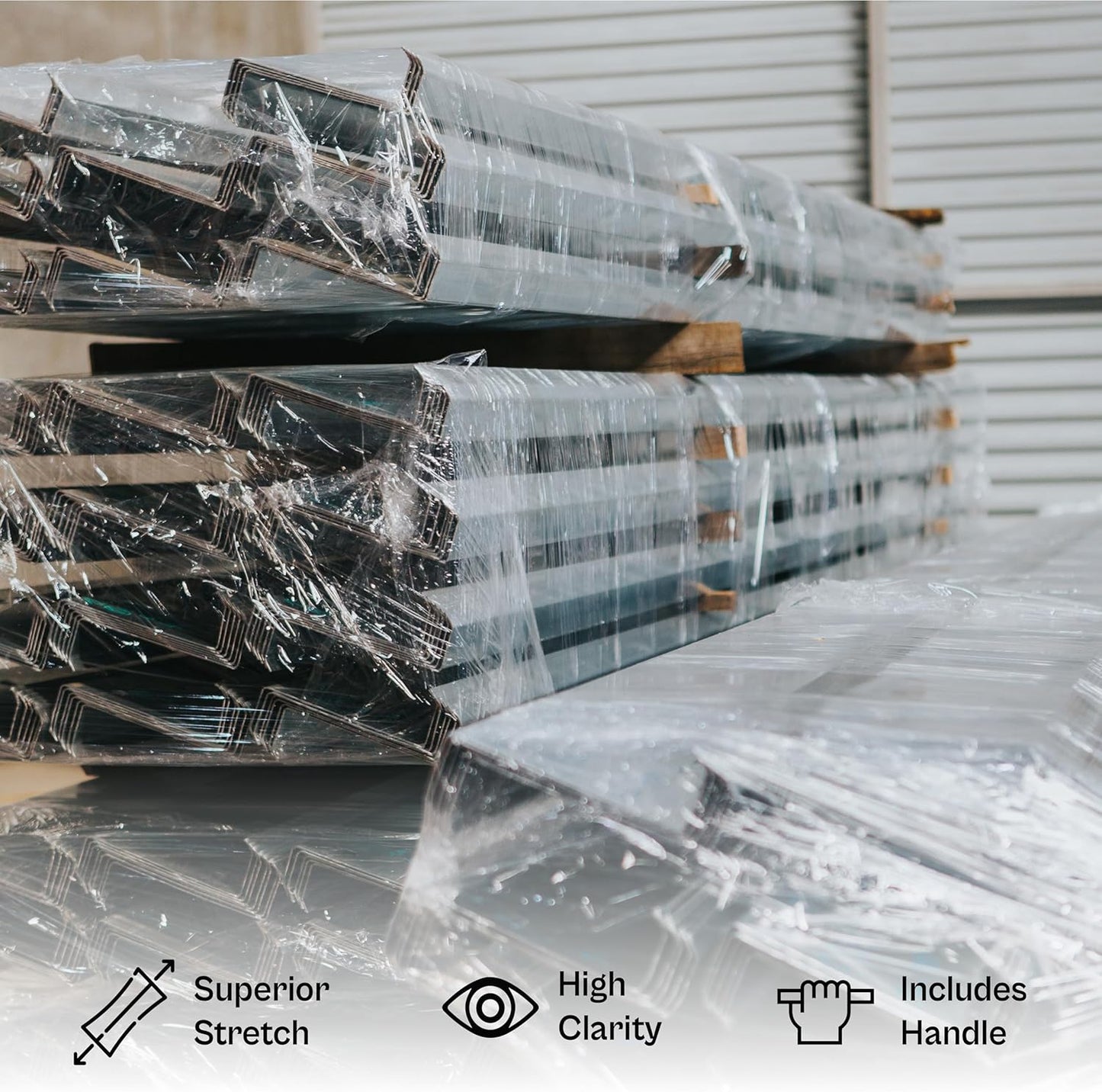PSBM Mini Stretch Wrap with Handle, 18 Pack, 3 Inch x 1000 Feet, 55 Gauge, Clear High Performance Small Plastic Cling Film for Pallets Moving Storing