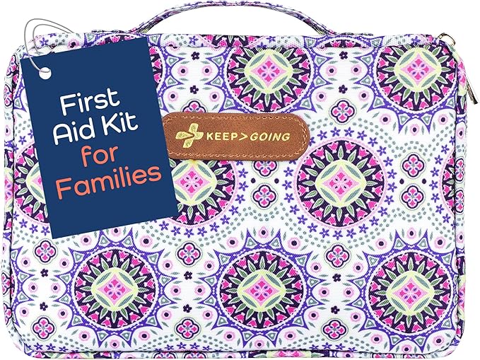 KeepGoing Large Home First Aid Kit for Kids – 270 Pc. for Car, Home, Dorm, & Boat with Latex-Free Bandages – 10 x 7 x 3.5 ...