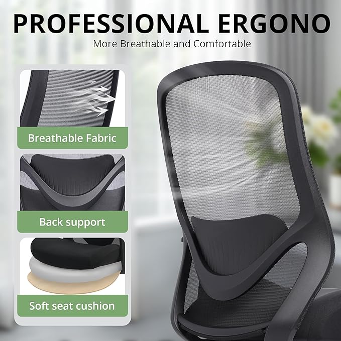 Heavy Duty Office Drafting Chair, High Back Ergonomic Chair,400Lbs Tall Office Chairs, Big and Tall Office Chair with Flip-up Armrest Lumbar Support and Footrest