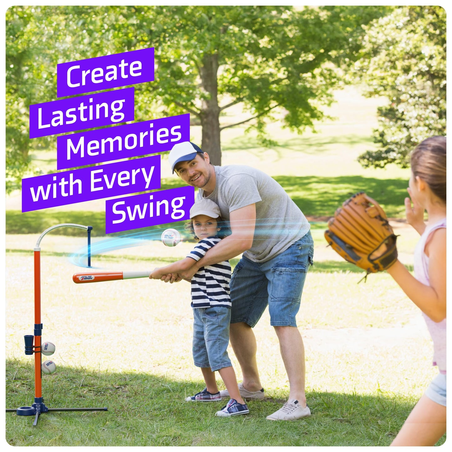 Tee Ball Set for Kids - 4 Year Old Boy Birthday Gift - Baseball Batting Tee for Kids - T Ball Set for Toddlers 3-5, 4-6 - Tball Toys for Ages 3 4 5 6 Year Old Boy - Toddler Outdoor Toys, Baseball Tee