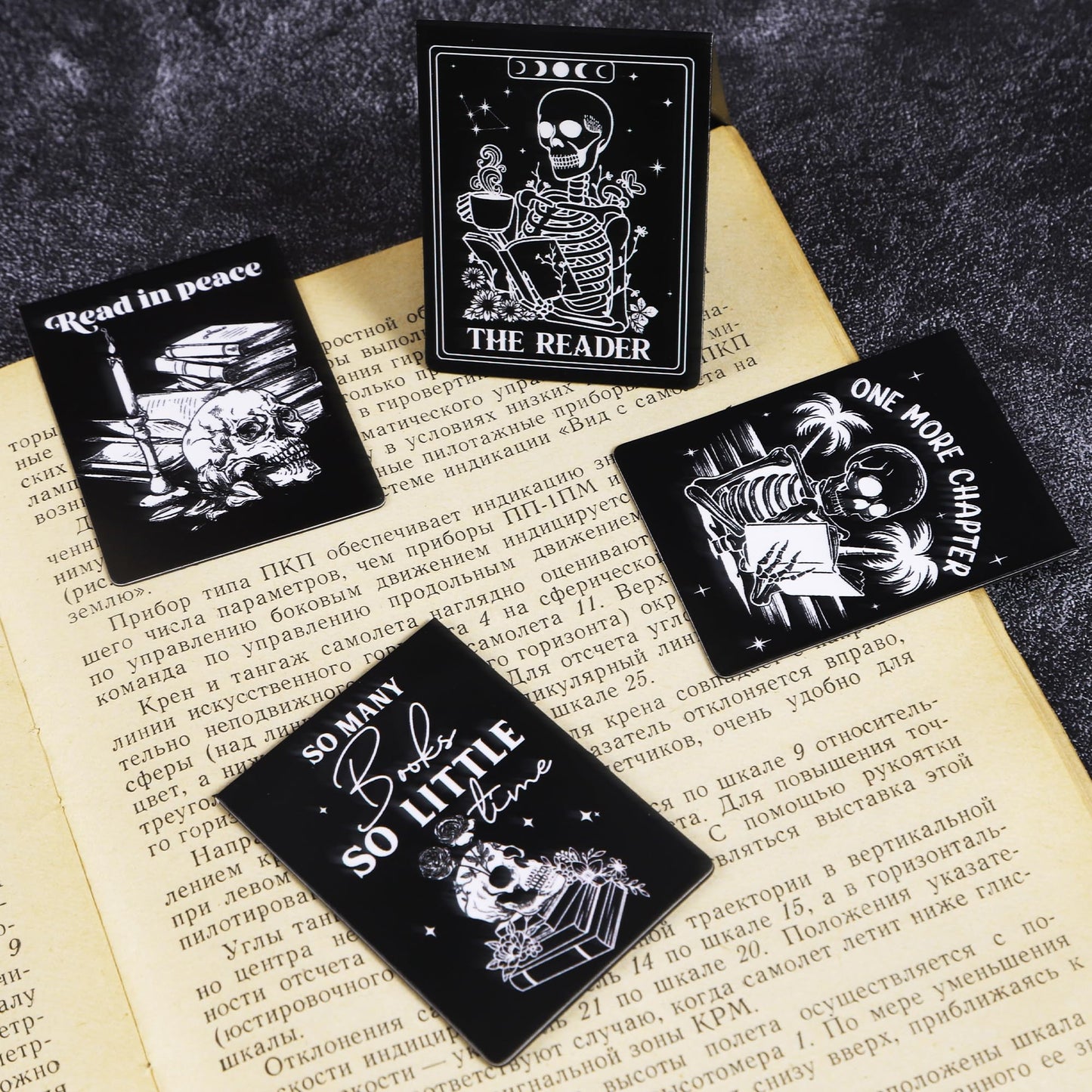 Gothic Skeleton Magnetic Bookmarks: 8 Pcs Horror Skull Magnet Book Page Markers Black Romance Book Mark for Reading, Gifts for Women Men Book Lovers Office School Supplies