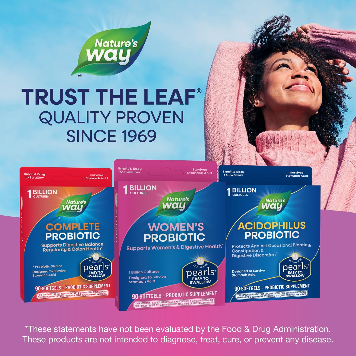 Nature's Way Women's Probiotic Pearls, Supports Women's and Digestive Health*, Protects Against Occasional Constipation & Bloating*, 1 Billion Live Cultures, 90 Softgels