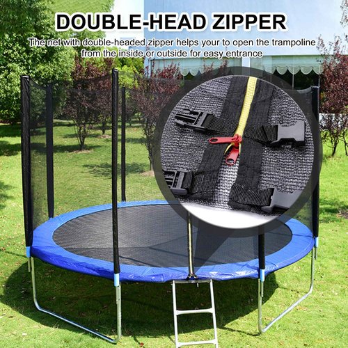 SUOGROLI Trampoline Safety Net, 4/4.6/5/6/8/10/12/13/14/16FT Garden Trampoline Replacement Fences, Kids Protective Net,427cm-8Poles-14ft,Black