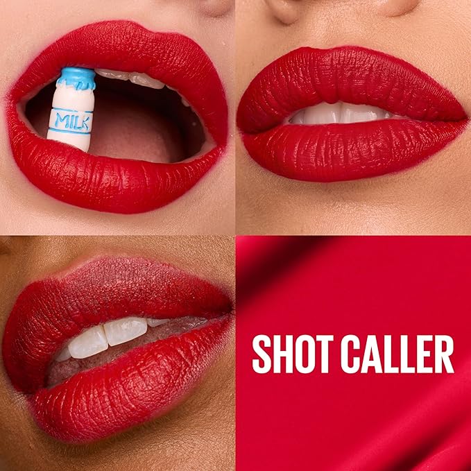 MAYBELLINE Super Stay Matte Ink Liquid Lipstick Makeup, Long Lasting High Impact Color, Up to 16H Wear, Shot Caller, Bright Pinky Red, 1 Count, Packaging May Vary (Pack of 2)