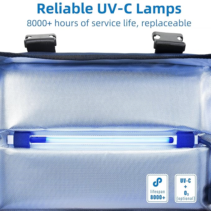 UV Sanitizer Box, 12L Ozone Portable Sanitizing and Cleaning Machine with 3-Level Timer, Foldable UV Cleaner Box for Toys, Mask, Towel, key Etc. Ozone UV Box ﻿