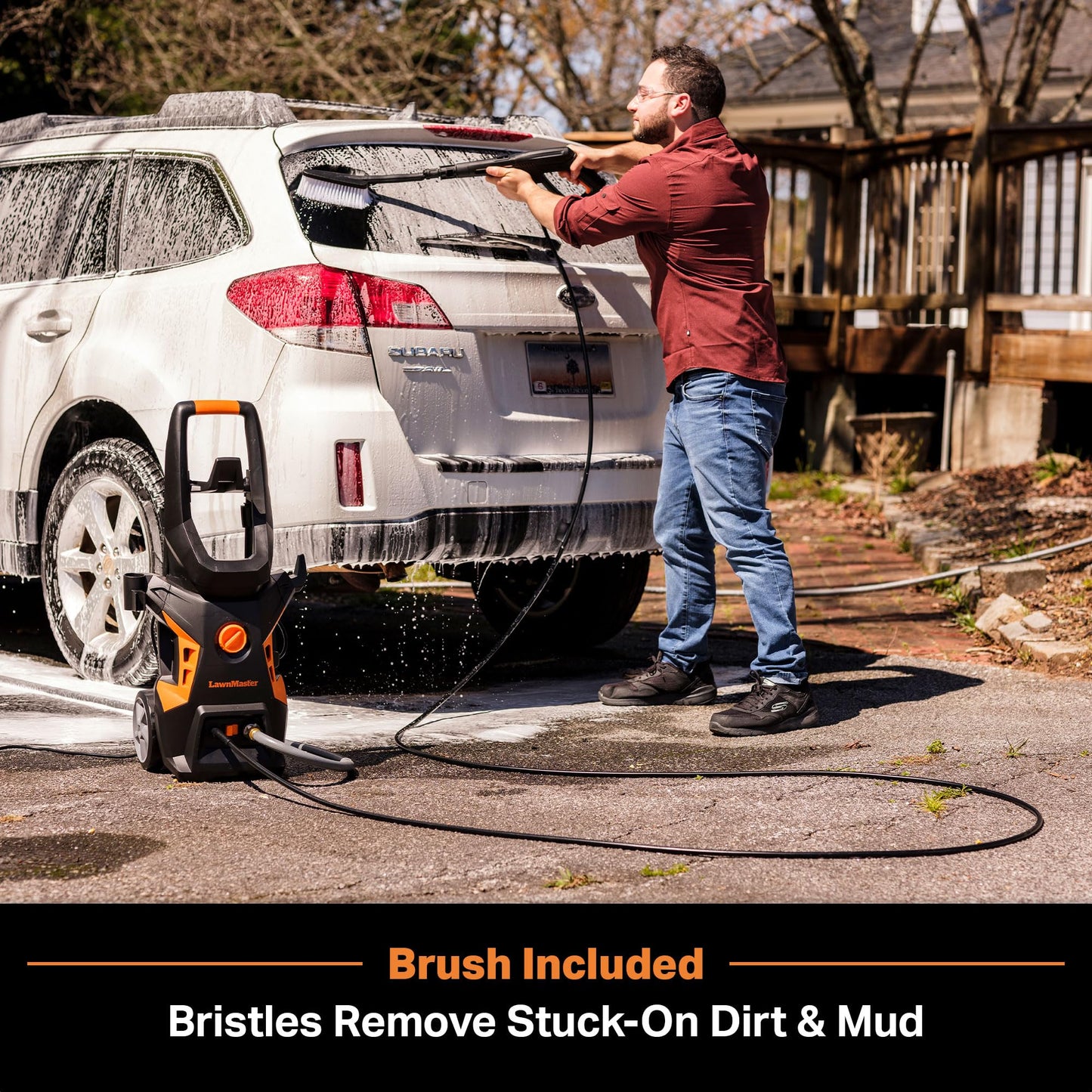 LawnMaster LT506-2000A Electric Pressure Washer 13 Amp 1.4 GPM 2300 Max PSI CSA Certified with Detergent Bottle