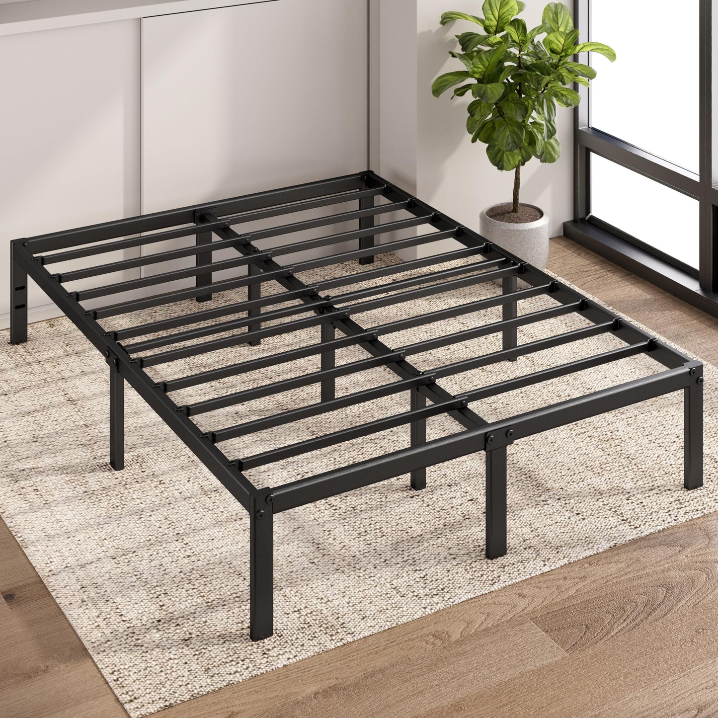 ZINUS 14 Inch Elias Metal Platform Bed Frame, Steel Support, No Box Spring Needed, Easy Assembly, Queen