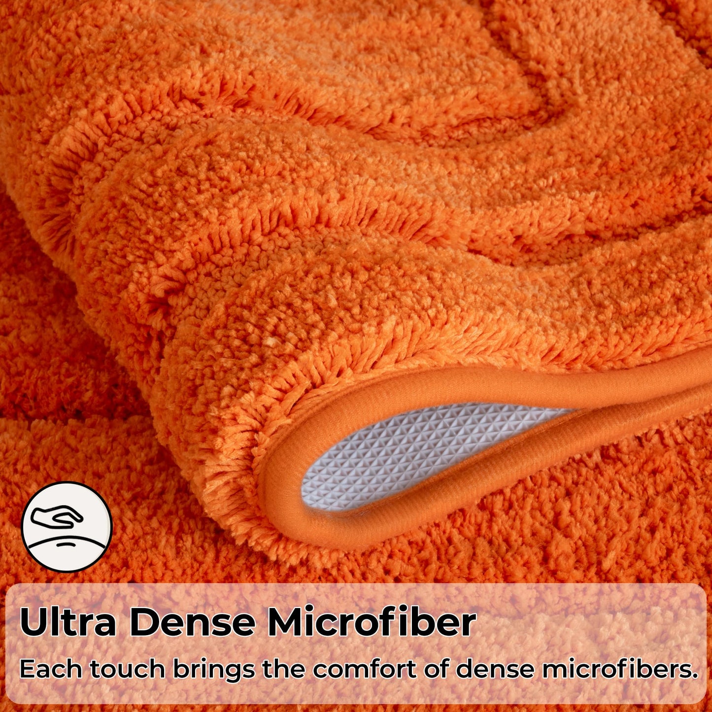 GRANNY SAYS Bathroom Rugs Non Slip, 16" x 24", Bath Rugs for Bathroom Washable, Bath Mats for Floor, Microfiber Bath Mat for Tub, Absorbent Bath Rugs for Shower Room, Orange