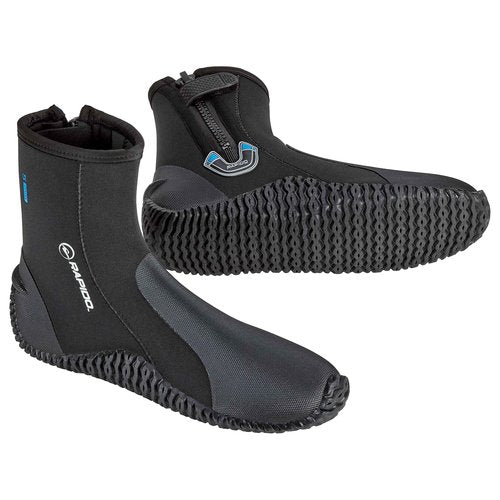 Rapido Boutique Collection Wise 7mm Neoprene Wetsuit Zipper Dive Boot, Great Scuba Diving Snorkeling Surf Boots | Anti-Slip Rubber Sole Booties for Men and Women (Black, US M: 14, US W: 15) (3MM, 10)