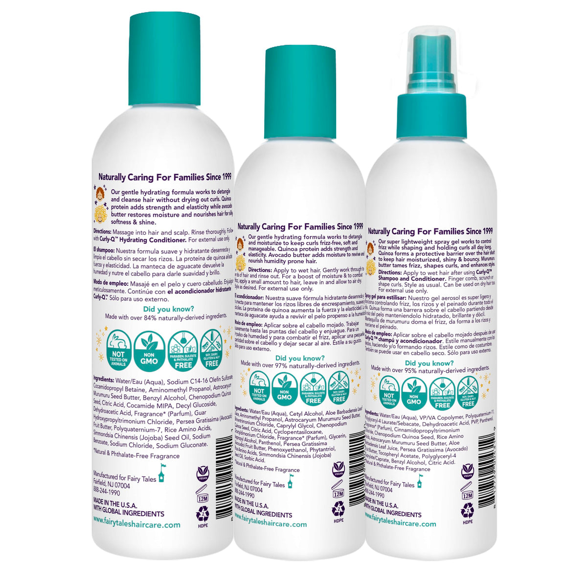 Fairy Tales Curly Q Shampoo & Conditioner Kit for Curly Hair - Hydrates, Detangles, Defines Curls, Tames Frizz -free from Phthal