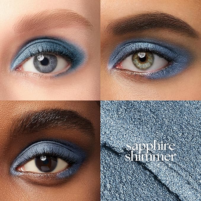 Julep Twice As Nice Eyeshadow Stick and Eyeliner Duo | Includes Eyeshadow 101 Creme-to-Powder Waterproof Shadow Stick, Sapphire Shimmer and All-Day Gel Eyeliner Pencil, Blackest Black
