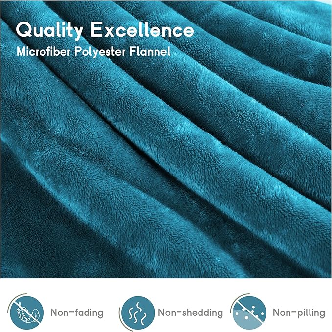 Heated Blanket Electric Blanket Full Size 72''x84'' with 9 Heating Levels, 1-10 Hour Auto Shut Off, Machine Washable, Flannel & Sherpa Soft Warming Blanket for Couch, Bed, Office - Dark Green